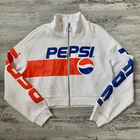 H&M Jackets & Blazers - H&M Pepsi Zip Up Crop Jacket NWT